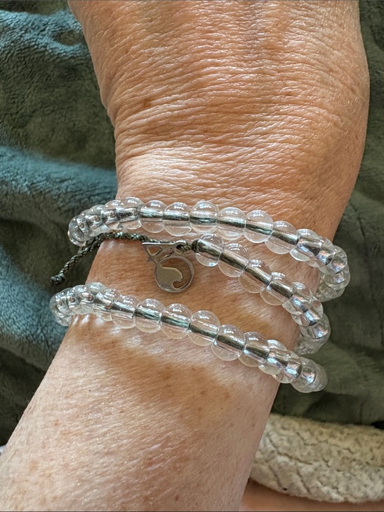 4Ocean Jewelry - 4Ocean 3 Clear Beaded Wrap Bracelets - Layered Sparkle